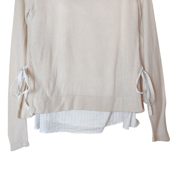 Club Monaco Blush Pink Lightweight Twofer Layered Cotton Crewneck Sweater XS - Picture 4 of 10